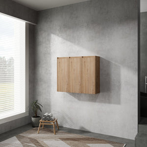 English Elm 36" Bathroom Side Cabinet Wall-Mounted With 3 Soft-Close Doors, Reversible Hinges, Scratch-Resist Finish W999S00220