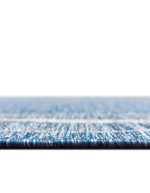 Unique Loom Outdoor Border Soft Border Machine Made Border Rug Blue, Ivory/Gray 7' 10" x 10' 0"