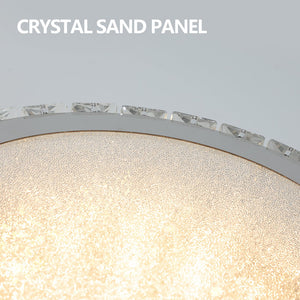 English Elm Crystal 13.8" LED Flush Mount Ceiling Light, 38W Dimmable Crystal Metal Fixture, 1271LM, 3K-5K W2312P374965