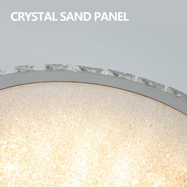English Elm Crystal 13.8" LED Flush Mount Ceiling Light, 38W Dimmable Crystal Metal Fixture, 1271LM, 3K-5K W2312P374965