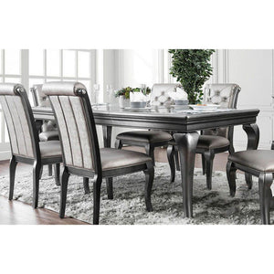 English Elm Set of 2 Gray Faux Leather Dining Chairs with Crystal Button Tufting, Padded Seats & Stylish Frame B016P222680