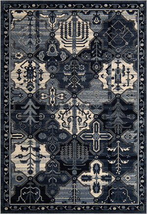 Unique Loom La Jolla Cathedral Machine Made Geometric Rug Blue, Ivory/Light Blue/Navy Blue 7' 1" x 10' 0"