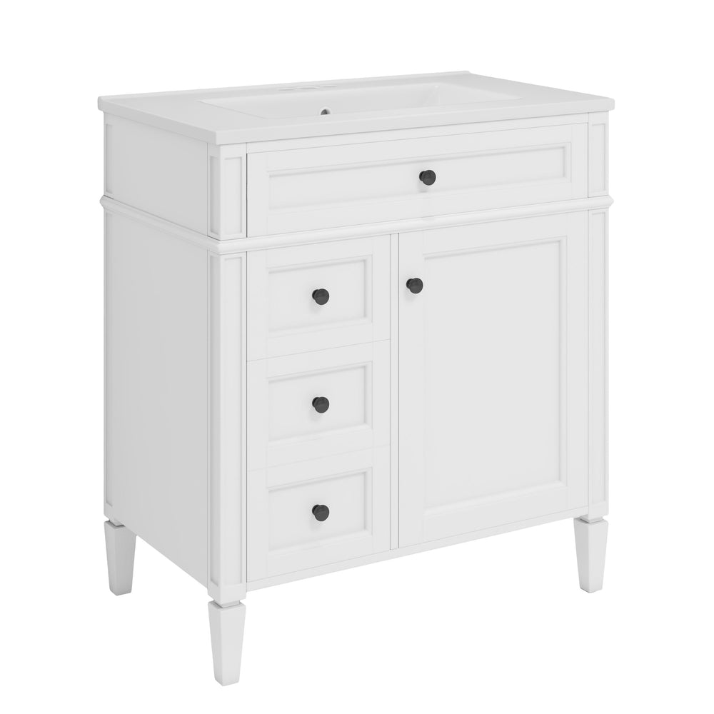 English Elm 30'' Modern Bathroom Vanity With Ceramic Sink, Soft-Close Drawers & Stylish Storage Cabinet Solutions N710P206904Z