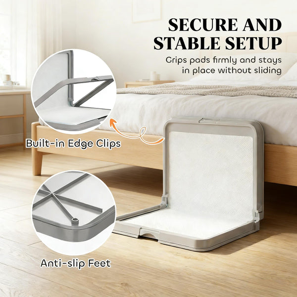 English Elm Innovative Foldable Pee Pad Holder Dual Mode Pp Tray for Dogs Travel Ready T3971P487132