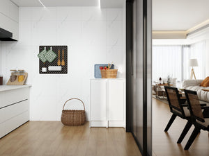 English Elm 24" Modular Plywood Storage Cabinet Glossy White Soft Close Doors for Bath or Kitchen W999S00519