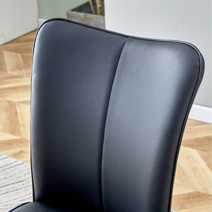 English Elm Table Modern Black Marble Mdf Dining Set With 4 Stylish Pu Chairs - Perfect For Kitchen & Dining Room W1151S02525-GIGA