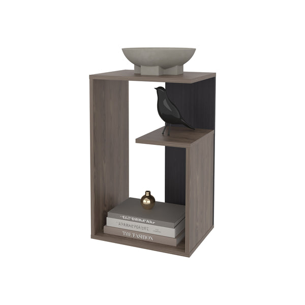 English Elm Fm Furniture Vega Side Table – Versatile Melamine Nightstand With Open Storage, Dark Walnut Finish B128P293874