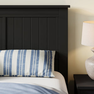 English Elm Wilton Window Pane Headboard - Sturdy Farmhouse Charm In Black For Queen Beds, Easy Installation B050P395280-GIGA