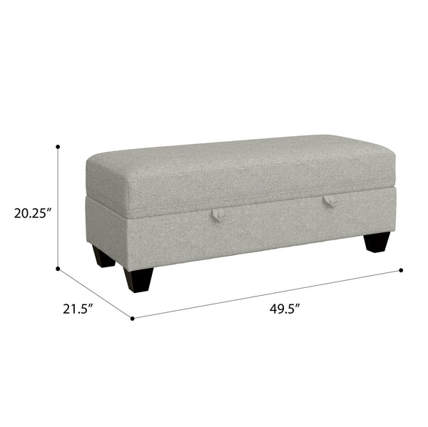 English Elm Wallace & Bay - Gray Storage Ottoman - Pebble Gray Transitional Engineered Wood Bench with Lift-Top Storage, Easy Care (50"L x 22.5"W x 16"H) B2709P212481