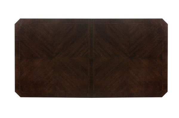 English Elm Royal Russian Hill Extendable Dining Table Double Pedestal Cherry with Gold Tipping, 44"-112" Elegant Traditional Design B011S01933