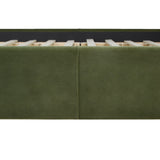 English Elm Stockholm Modern Wavy Headboard Platform Bed, King, Olive Green Performance Velvet