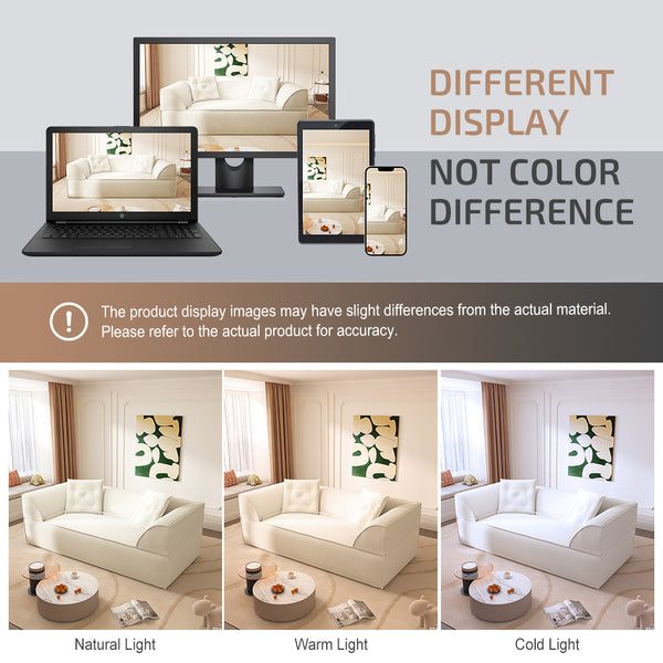 English Elm 3-in-1 Convertible Sofa Bed Sparkling Chenille 79.5" Deep Seat 3-Seater with Chaise & Pillows Beige W3219P369307