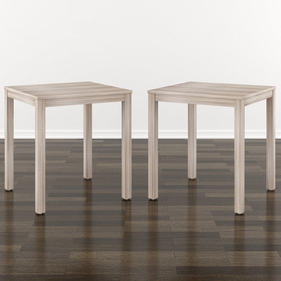 English Elm Wallace & Bay - Beige Modern Wood End Tables Set of 2 — Compact 22" Square Design, Neutral Finish for Small Spaces B2709P406268