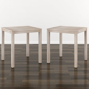 English Elm Wallace & Bay - Beige Modern Wood End Tables Set of 2 — Compact 22" Square Design, Neutral Finish for Small Spaces B2709P406268
