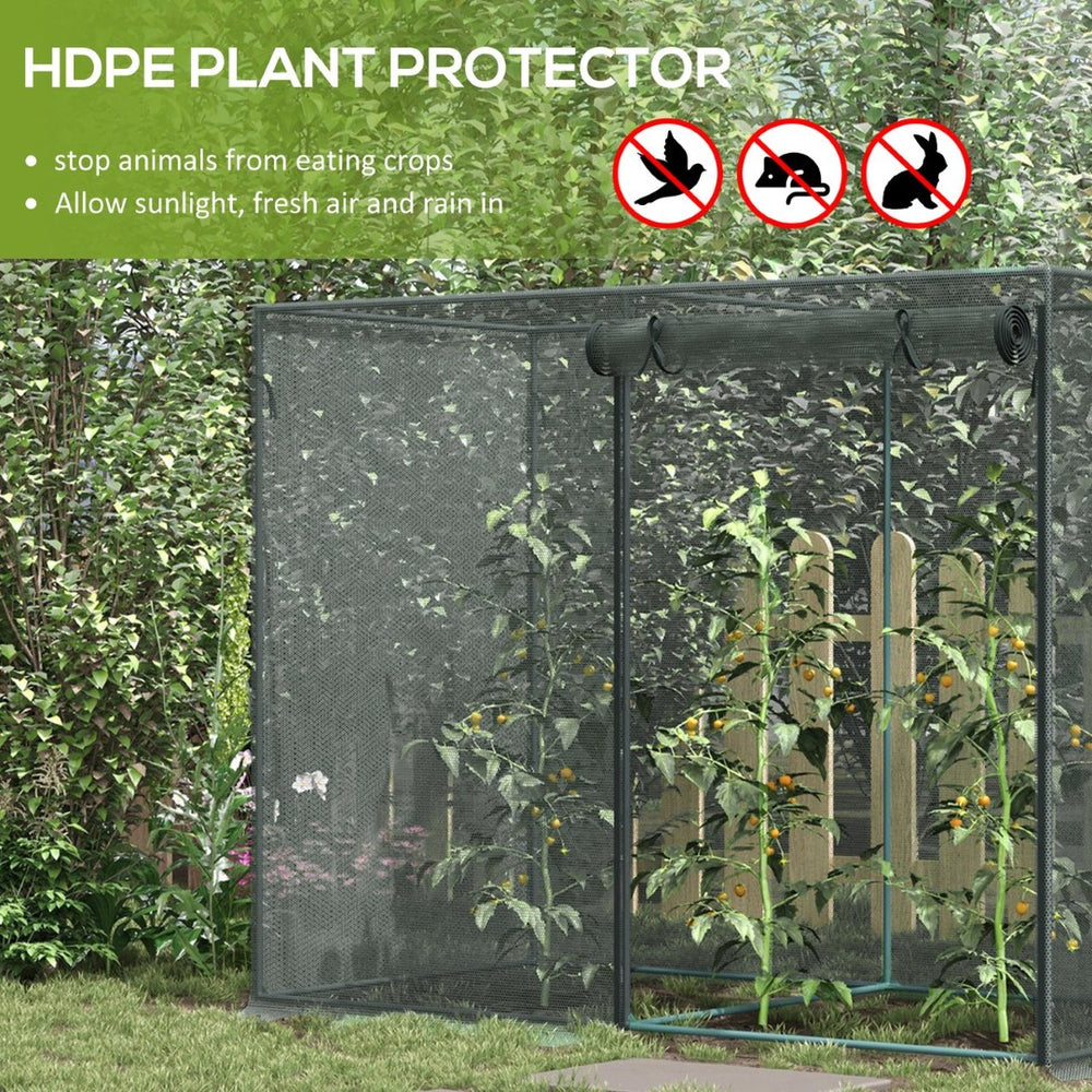 English Elm Outsunny 6' X 3' Crop Cage - Durable Plant Protection Tent With Easy Access Zippered Doors For Gardens W2225P174497-GIGA
