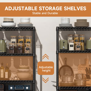 English Elm 4 Tier Carbon Steel Wire Shelving Unit 1200 Lb Capacity Garage Pantry Organizer W5386P480988