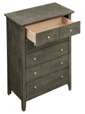 English Elm Hammond Elegant Silver Champagne Dresser with Dovetail Drawers, Soft-Close Hardware, Durable Veneer Finish Gray 52 L x 35 W x 21 H B078108312