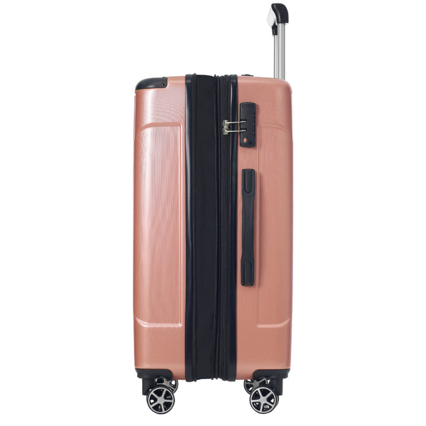 English Elm Hardshell Abs Checked Suitcase with 360 Spinner Wheels Expandable Tsa Lock 28 Inch Rose Pink N730P296747W