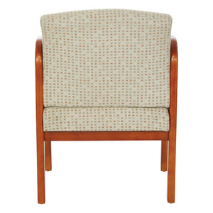 OSP Home Furnishings Medium Oak Visitor Chair with Lumbar Support Padded Seat for Office or Reception Luna WD380-K100