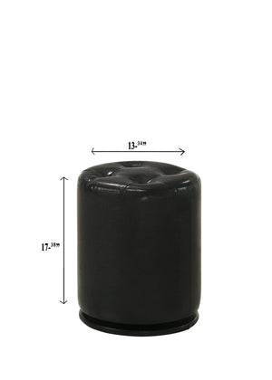 English Elm 1pc Glam Contemporary Upholstered Round Swivel Vanity Stool with Button Tufted Plush Seat, Luxe Comfort Black 14.17 L x 14.17 W x 17.52 H B2741P322610