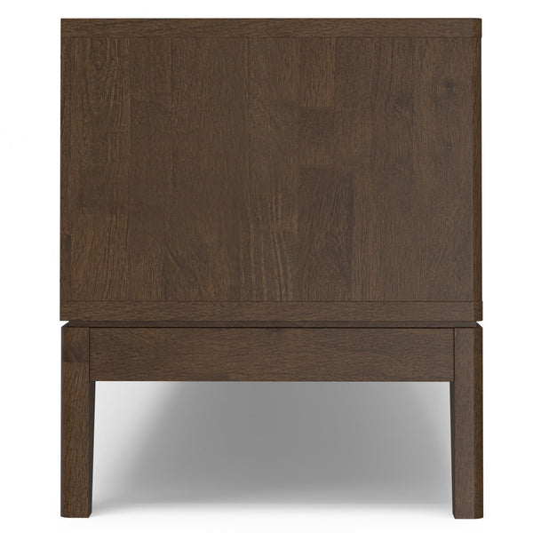 English Elm Harper 72" Low TV Media Stand in Walnut Brown – Solid Rubberwood, Mid-Century Design, Cord Management, Fits TVs to 80" B136P203483