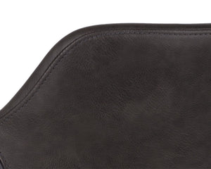 Sunpan Owen Modern Swivel Counter Stool in Town Grey Faux Leather with Black Iron Legs - Urban Elegance