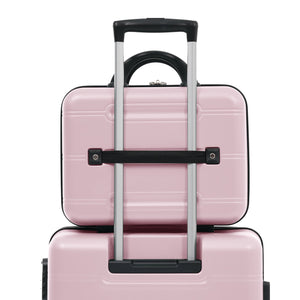 English Elm 6 Piece Hardshell Abs Travel Set with Spinner Wheels Combination Lock and Toiletry Bag Pink N732P391465H