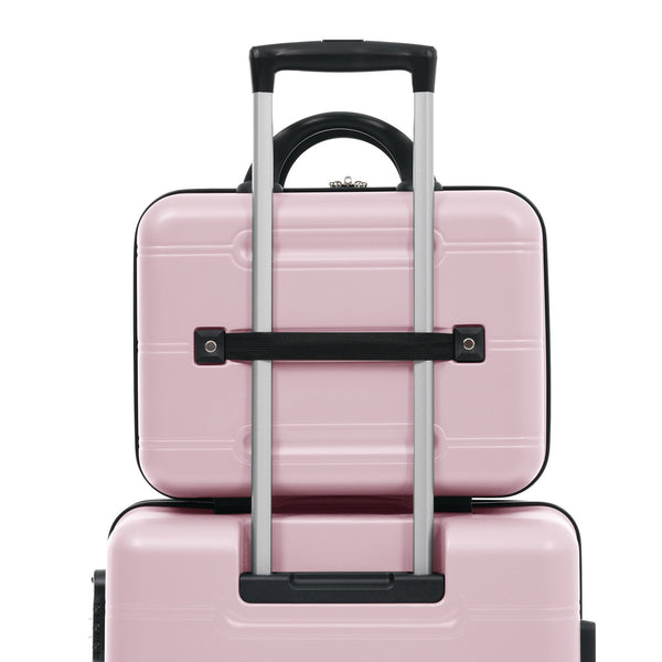 English Elm 6 Piece Hardshell Abs Travel Set with Spinner Wheels Combination Lock and Toiletry Bag Pink N732P391465H