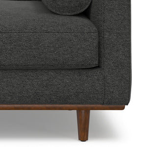 English Elm Morrison Sculptural Mid-century Armchair with Rubberwood Legs and Performance Fabric Charcoal Grey B136P420742