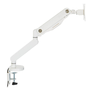 OSP Home Furnishings Single Monitor Arm with Gas Lift and Full Articulation for Ergonomic Desk Setup White A2MAS1730-WH