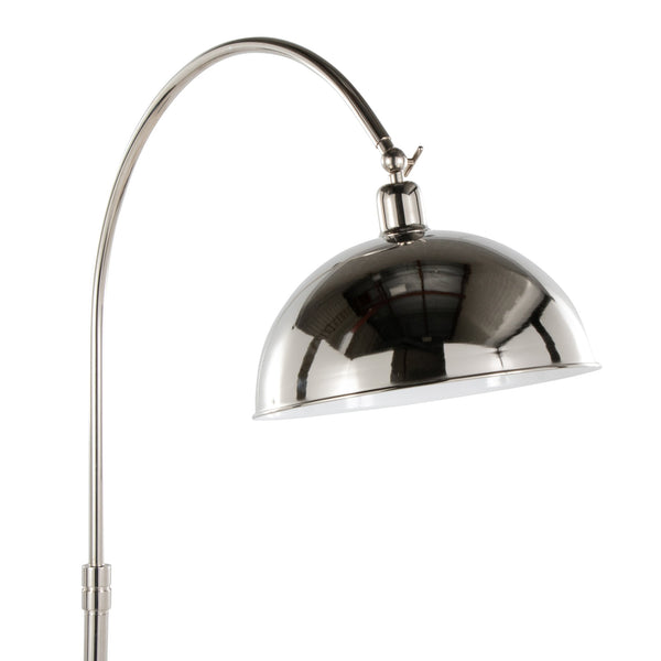 English Elm Metal Arc Floor Lamp with Polished Nickel Finish and K9 Crystal Accents for Living Rooms B202P471644