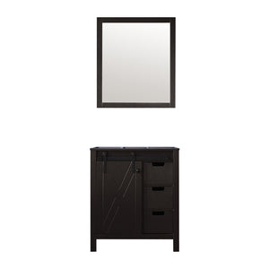 English Elm Brown Bath Vanity Set With Matching Mirror - 30" W Stylish Wooden Storage Solution For Your Bathroom B2731S00524