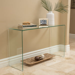 Christopher Knight Home® - Noble House - Cadyn Clear 12Mm Tempered Glass Console Table