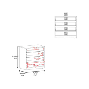 English Elm Dresser, Matte Gray 3-Drawer Chest with Open Shelf, Compact Engineered Wood, Modern Oak Accents B097P296804