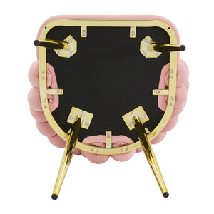 English Elm Modern Velvet Bubble Back Dining Accent Chair Set Glam Sculpted Upholstered Seating Gold,Pink W3875P446132