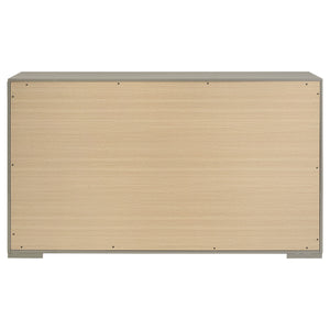 English Elm Pierce Six Drawer Diamond Embossed Dresser with Sleek High Sheen Finish for Modern Bedrooms Grey B062P447670