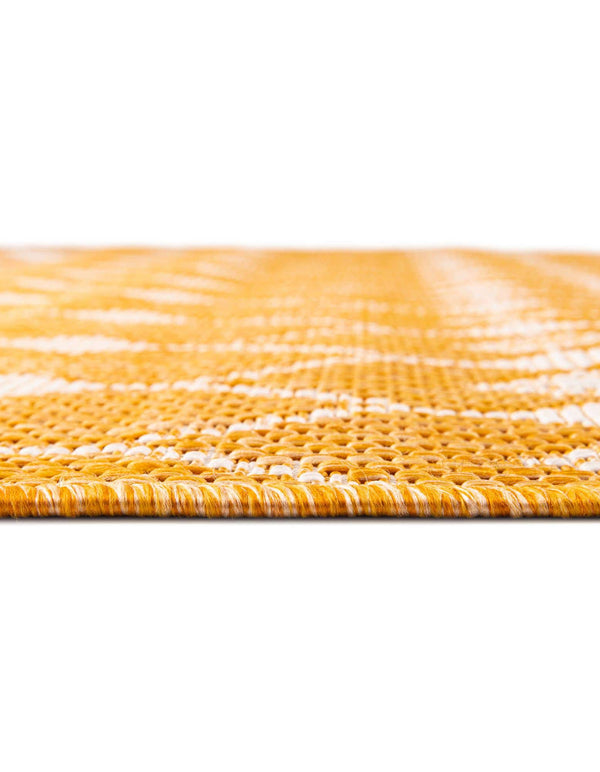 Unique Loom Outdoor Trellis Traliccio Machine Made Trellis Rug Yellow, Ivory 5' 3" x 7' 10"