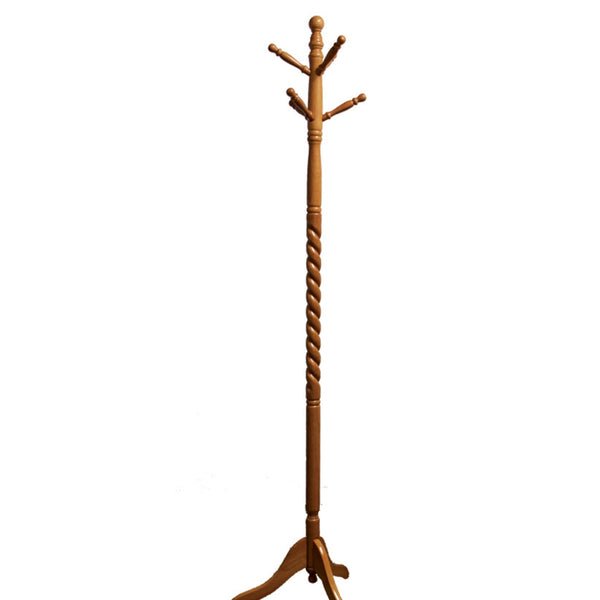 English Elm 71.5" Twisted Wooden Standing Coat Rack Natural Brown Finish – Tree-Style 71.5in Hat & Coat Organizer B072115910