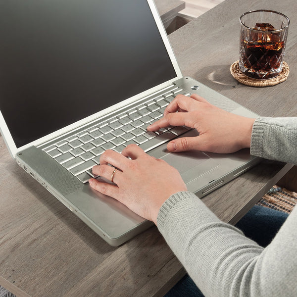 English Elm Lift-Top Coffee Table With Versatile Storage & Stylish Brown Finish For Modern Living Spaces B356P367796