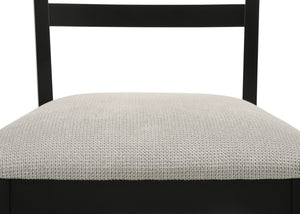 English Elm Contemporary 6pc Dining Set with Rectangular Wood-Grain Table, Ladder-Back Chairs and Bench for Stylish Entertaining Black,Gray 42.5 L x 74 W x 10.5 H B011S01540