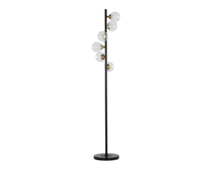 Sunpan MISTY Sculptural Floor Lamp with Opal Glass Globes & Brass Accents for Modern Ambient Lighting 106799