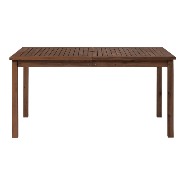 English Elm Walker Edison - Contemporary Acacia Wood Slat-Top Outdoor Dining Table with Umbrella Insert, Modern Grain Finish Dark Brown 38 L x 36 W x 7 H B185P169360
