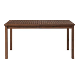 Walker Edison Outdoor Dining Table: Contemporary Acacia Wood, Dark Brown Finish, 60x32x30