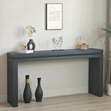 Black Wood Console Table with Real Wood Beads - Modern, Versatile & Functional