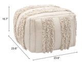 Peru Ottoman Beige 109822 Zuo Modern