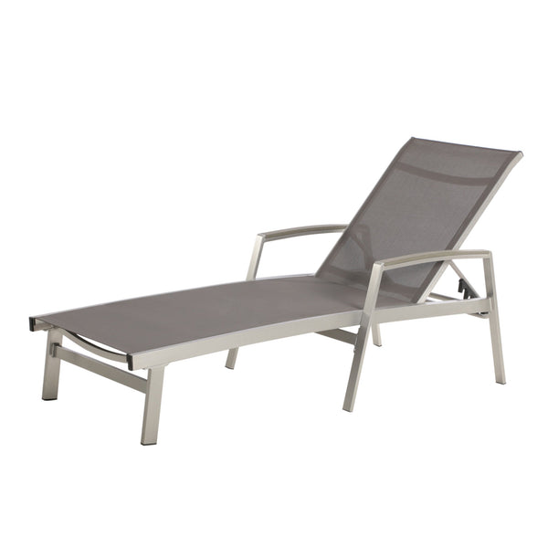English Elm Christopher Knight Home® - OXTON Chaise Lounge with Breathable Nylon Mesh, Ergonomic Recline and Sleek Low-Profile Design for Comfort Grey 62753.00MP2