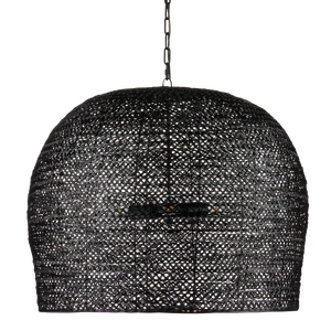 Piero Black Chandelier - Elegant Satin Finish, Textured Iron Design for Bohemian Home Décor Style