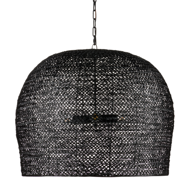 Piero Black Chandelier - Elegant Satin Finish, Textured Iron Design for Bohemian Home Décor Style