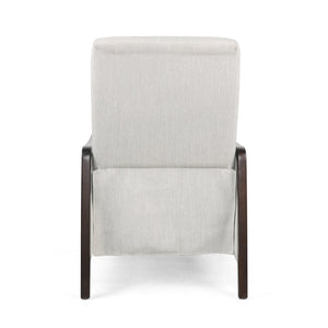English Elm Christopher Knight Home® - Fabric Recliner Chair Mid-Century Push-Back Upholstered Armchair with Thick Cushion and Birch Frame Beige 70449.00BGE