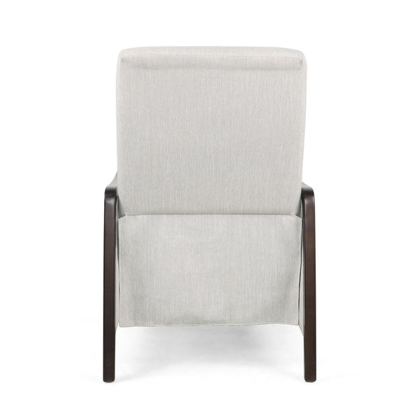 English Elm Christopher Knight Home® - Fabric Recliner Chair Mid-Century Push-Back Upholstered Armchair with Thick Cushion and Birch Frame Beige 70449.00BGE